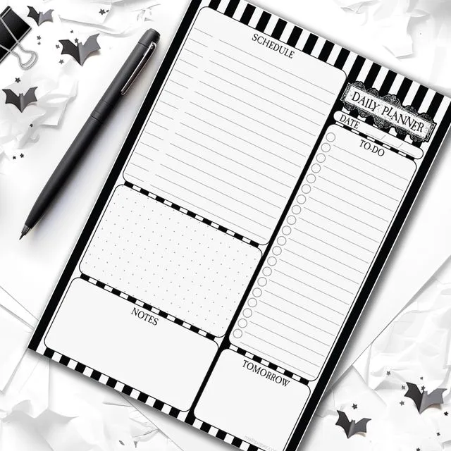 Black Stripe Beetlejuice Daily Planner Diary Organiser