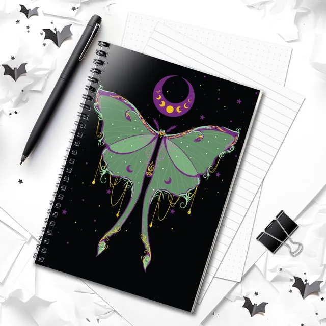 Luna Moth A5 Wirebound Notebook