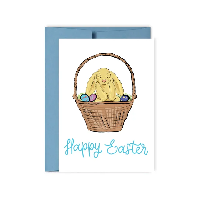 Happy Easter Bunny Basket Card