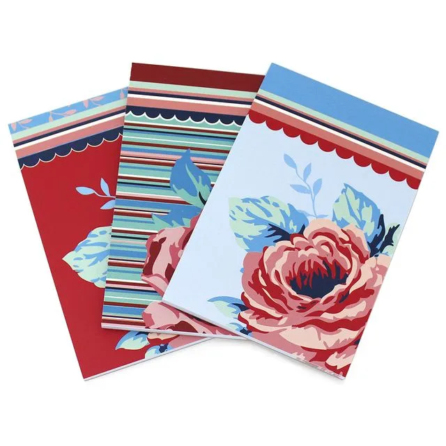 Rose Memo Pads Set of 3 A6 Pocket Size Note Pads List Pads