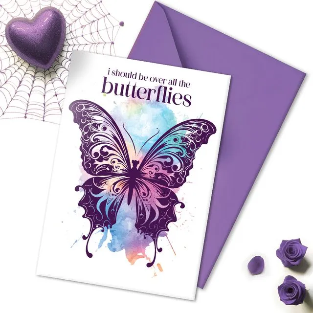 Over All the Butterflies Valentine | A5 Greetings Card