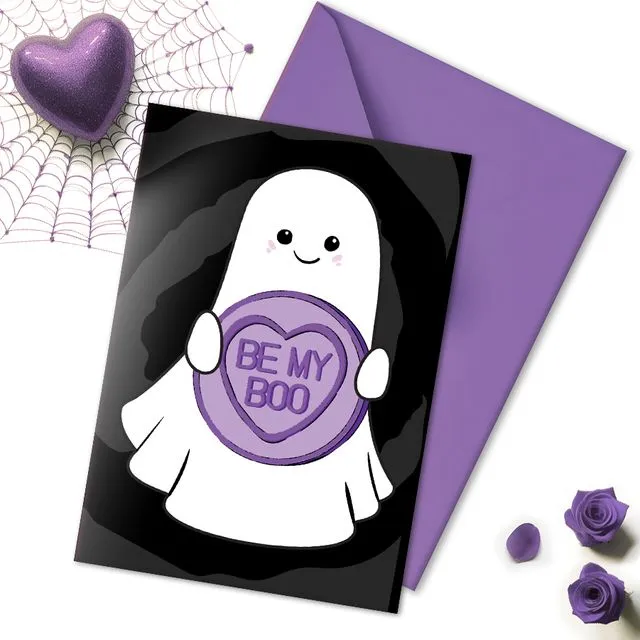 Be My Boo Valentine's | A5 Spooky Ghost Greetings Card