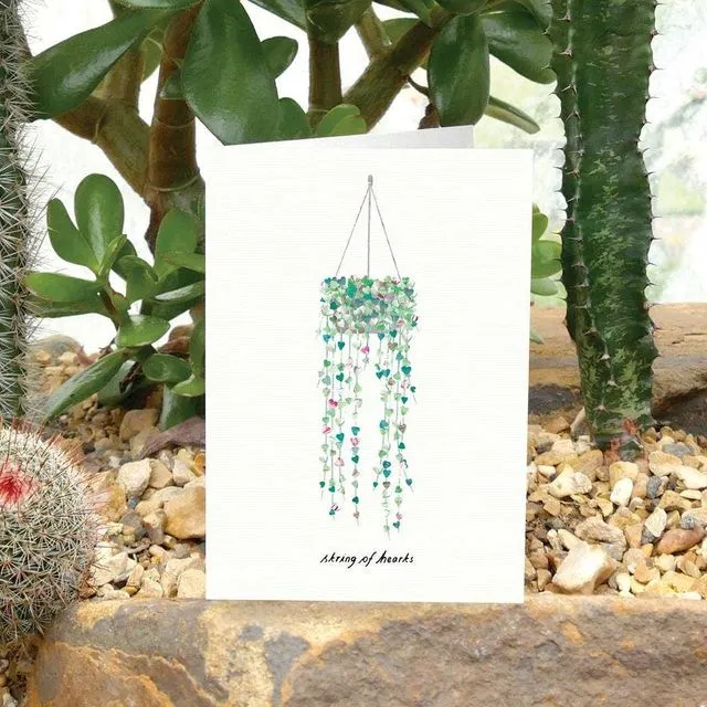 String of Hearts Card
