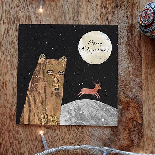 Bear Moon Christmas Card