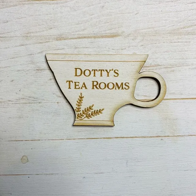 Teacup Personalised Engraved Location Magnet