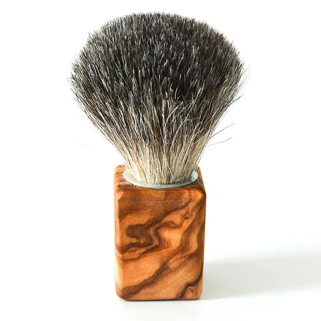CUBUS badger hair shaving brush with olive wood handle