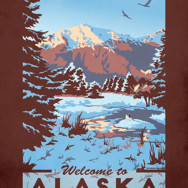 Alaska Mt McGinnis vintage travel vinyl sticker souvenir