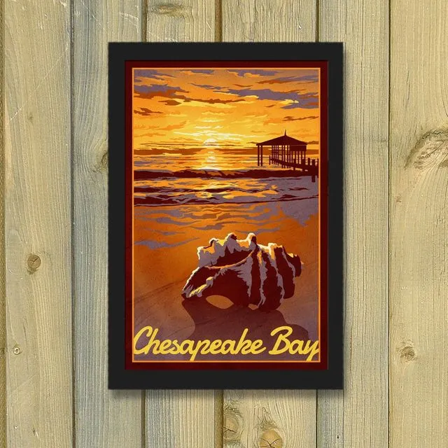 Chesapeake Bay Beach Vintage Travel Poster