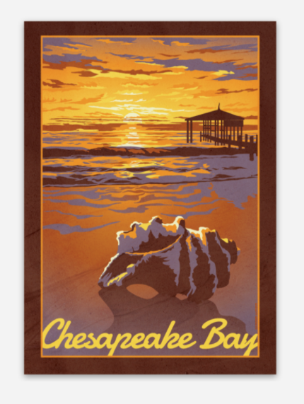 Chesapeake Bay Vintage Beach Travel Vinyl Sticker Souvenir