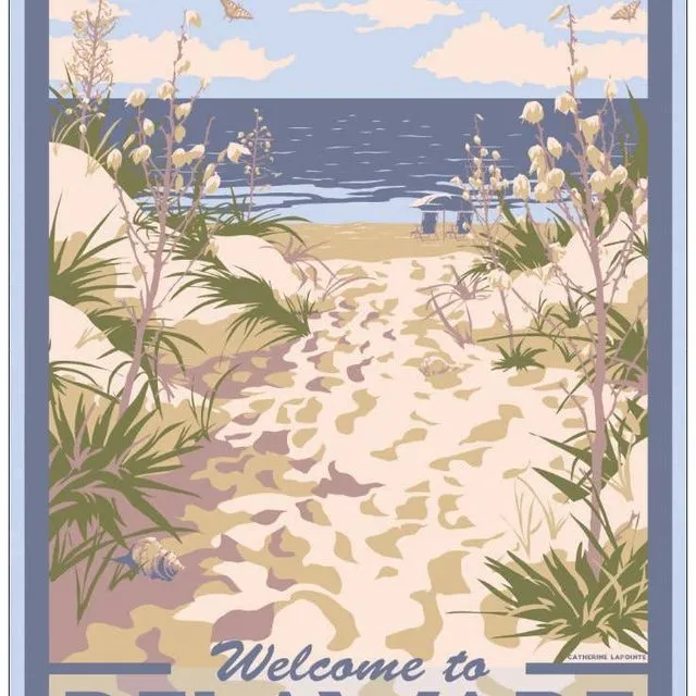Delaware Nautical Beach Dunes Retro Postcard | Souvenir Gift