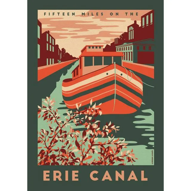 Erie Canal Vintage Travel Vinyl Sticker Souvenir