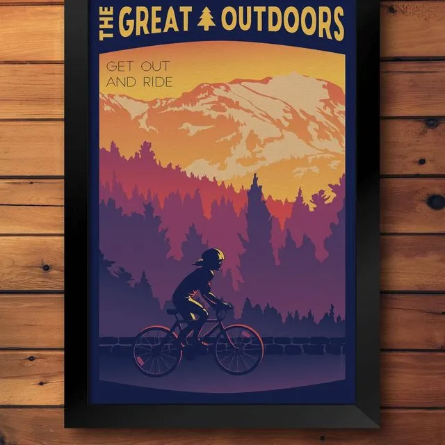 Get Out and Ride Cycling Travel Poster | The Great Outdoors