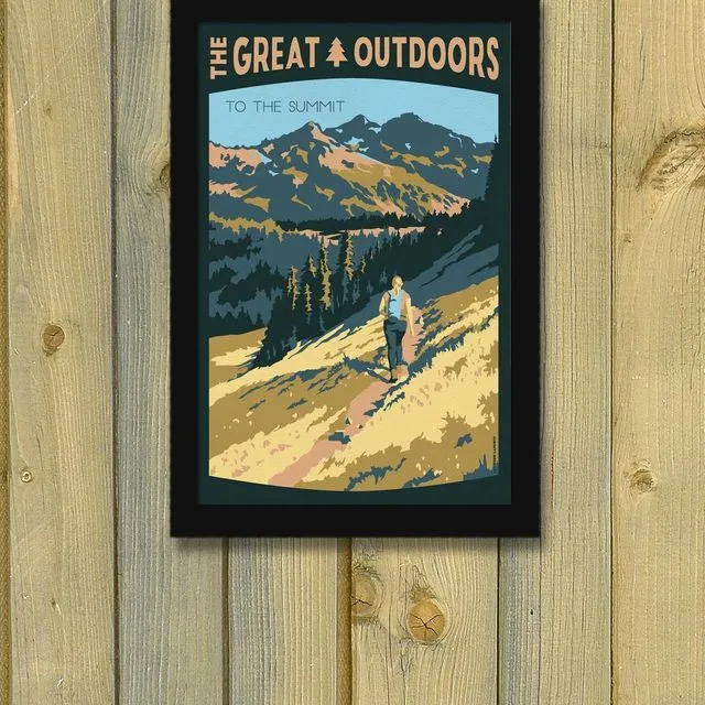 Hike To The Summit Travel Poster | Great Outdoors