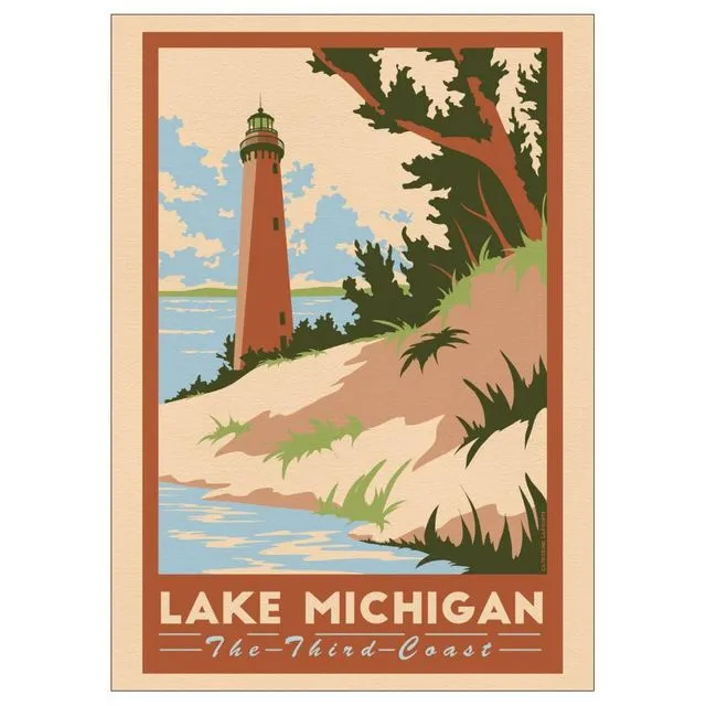 Lake Michigan Postcard | Great Lakes Lighthouse Souvenir
