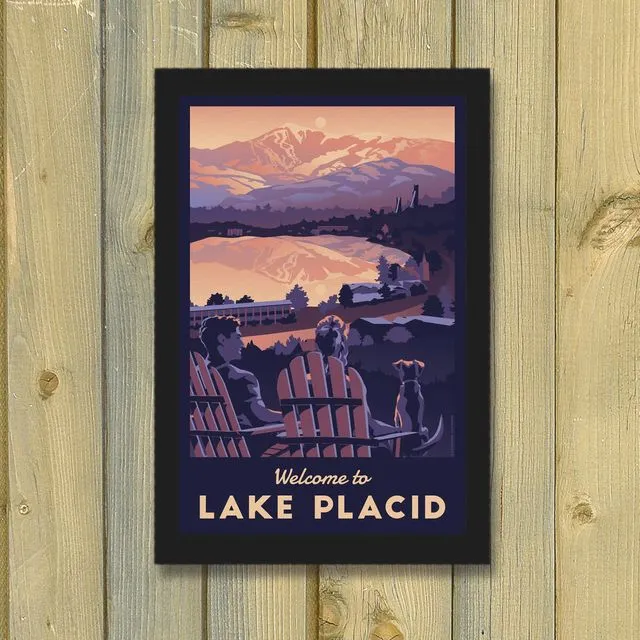Lake Placid Adirondack Travel Poster | Vintage Retro NY ADK