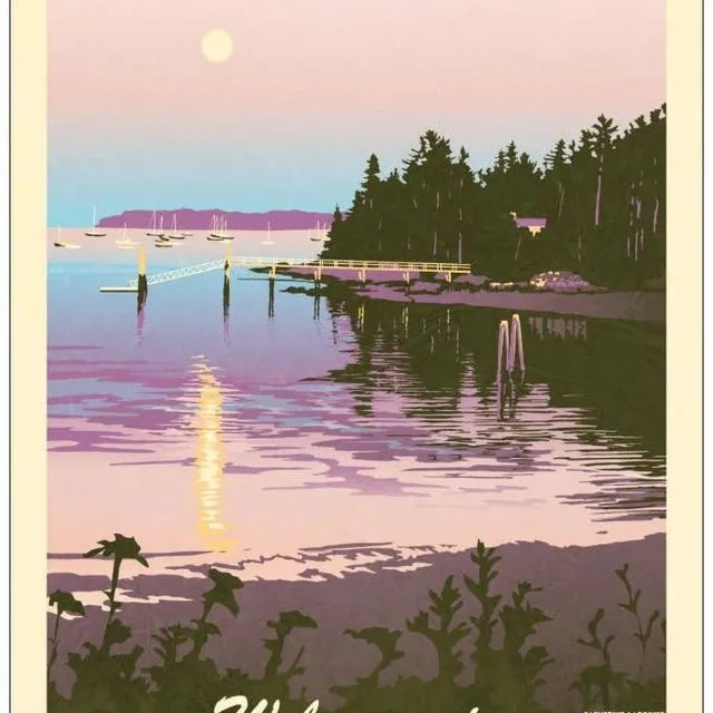 Maine Harbor Souvenir Blank Greeting Card