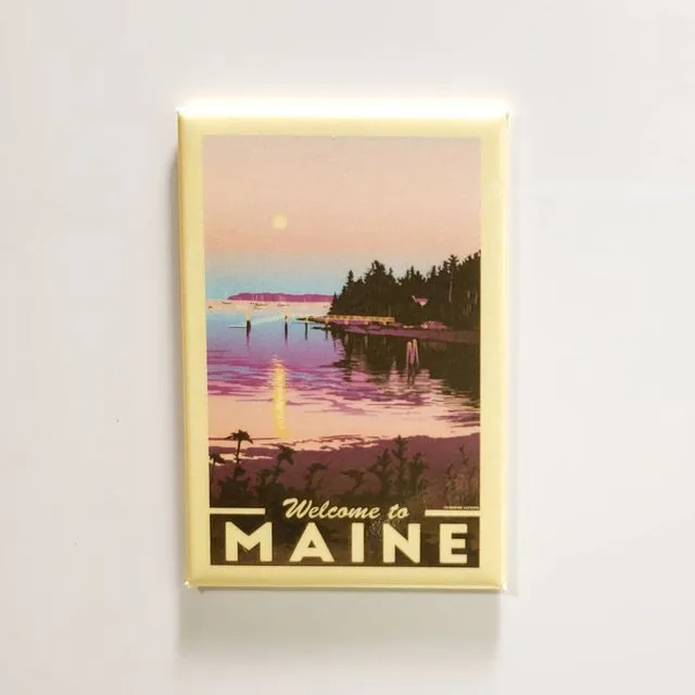 Maine Retro Magnet | Souvenir Gift Bar Harbor