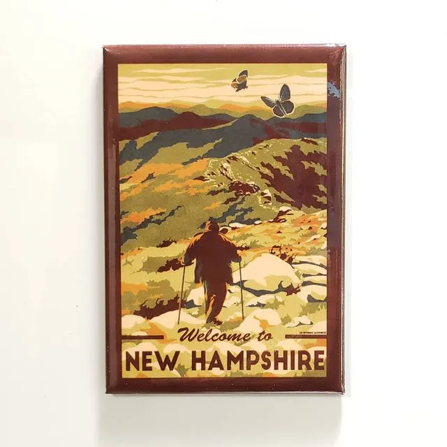 New Hampshire Vintage Souvenir Magnet | Retro White Mountain