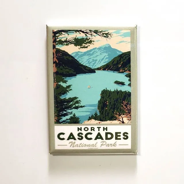 North Cascades WA Magnet | Retro Vintage Travel Souvenir