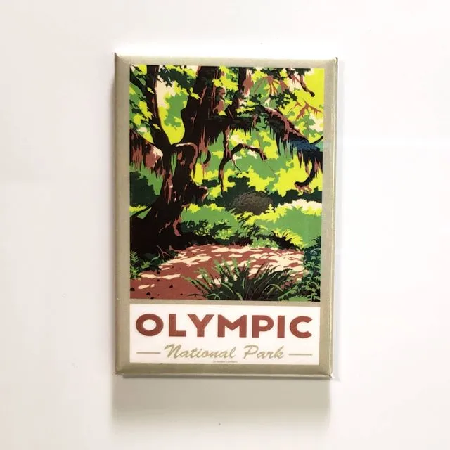 Olympic National Park Magnet | Retro Vintage Travel Souvenir