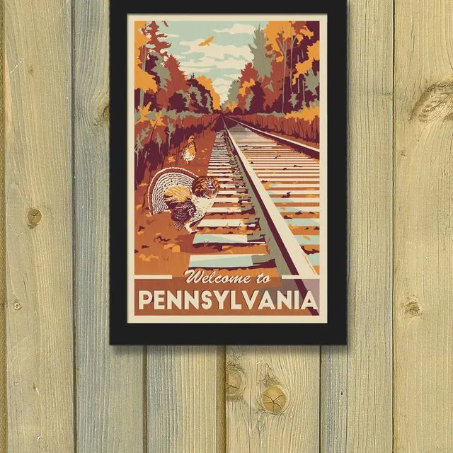 Pennsylvania Railroad Vintage Travel Retro Poster