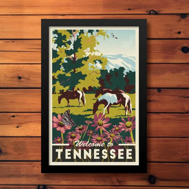Tennessee Vintage Travel Poster | Retro Smoky Mountain Art