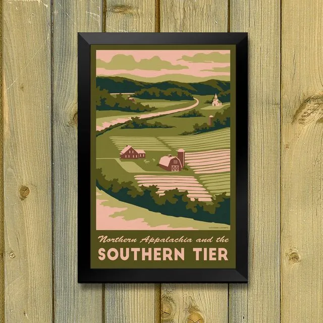 The Southern Tier Appalachia Vintage Travel Poster