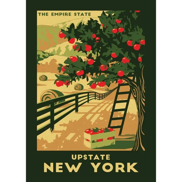 Upstate New York Vintage Travel Vinyl Sticker Souvenir