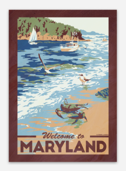 Welcome to Maryland Vintage Travel Vinyl Sticker Souvenir