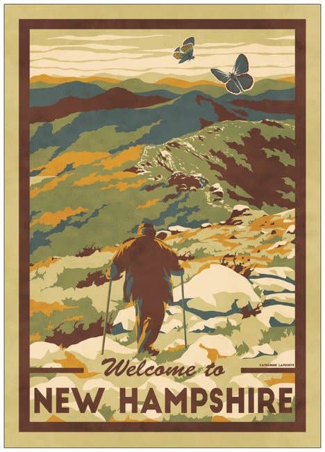 Welcome to New Hampshire Postcard | Great Outdoors Retro