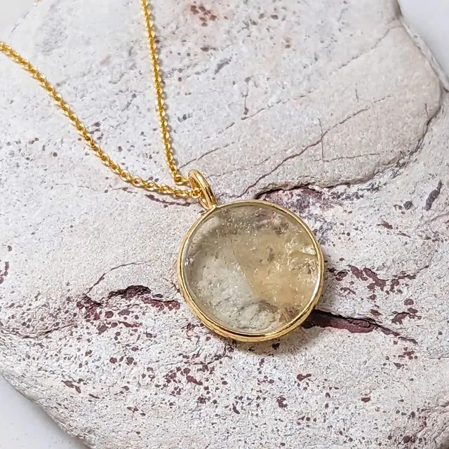 The Circle Citrine November Birthstone Necklace | Success &amp; Happiness