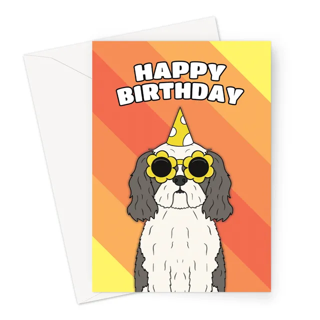 Happy Birthday Card | Shih Tzu Dog A6 or 7x5" Card (Copy