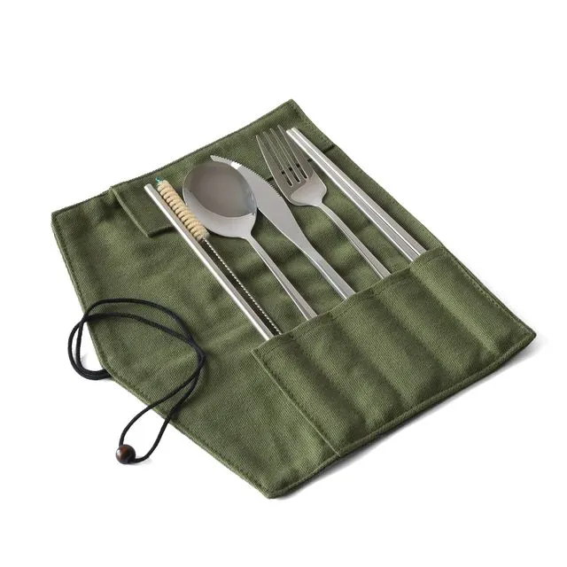 ECO Cutlery Set - Outdoor green
