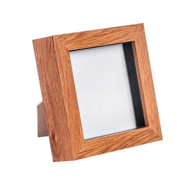 Nicola Spring Box Photo Frame - 4x4 - Dark Wood