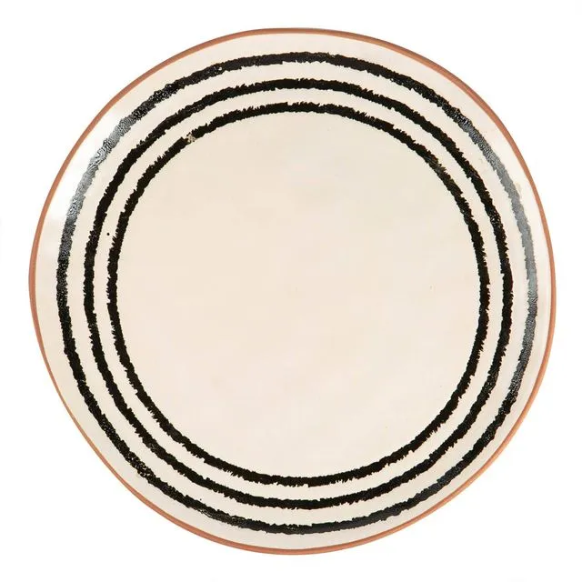 Nicola Spring Ceramic Stripe Rim Dinner Plate - 26cm