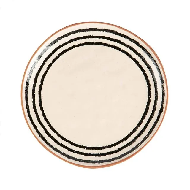 Nicola Spring Ceramic Stripe Rim Side Plate - 20.5cm