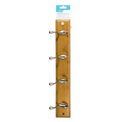 Pine 4 Hook Deluxe Wooden Wall-Mounted Coat Rack - By Ashley