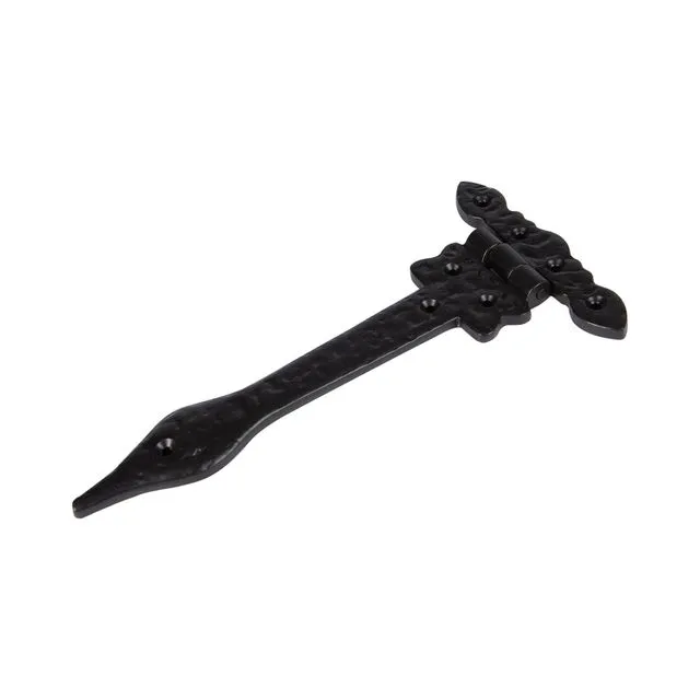 230mm Black Ornate T-Hinge - By Hammer &amp; Tongs