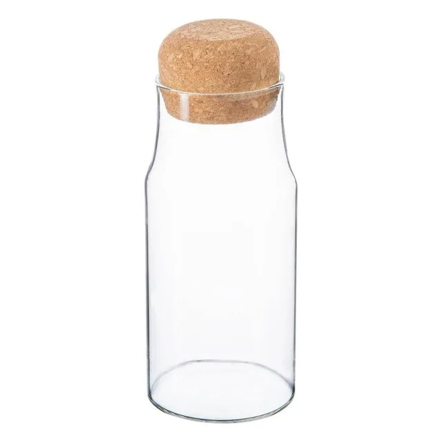 Glass Storage Bottle with Cork Lid - 375ml