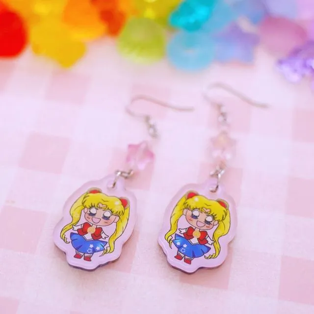 Sailor Moon Earrings Anime Kawaii