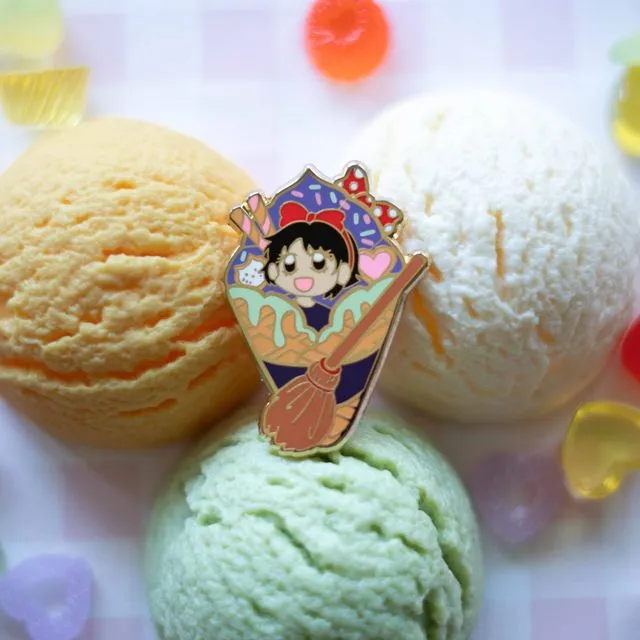 Studio Ghibli Kiki's Delivery Ice Cream Enamel Pin