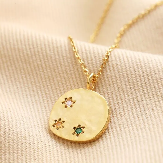 66903-Organic Daisy Gemstones Pendant Necklace