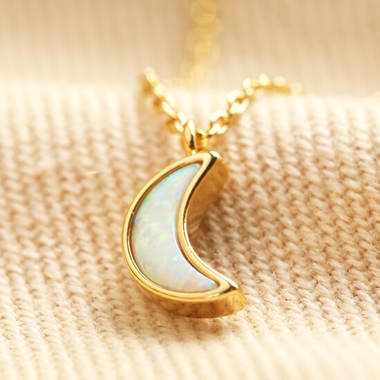 56491-Opal Moon necklace in Gold