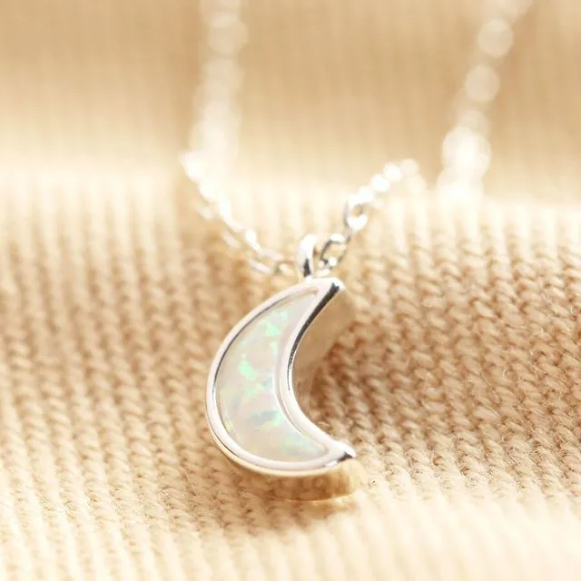 56489-Opal Moon necklace in Silver