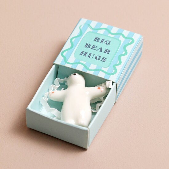 67445-Tiny Matchbox Ceramic Bear Token