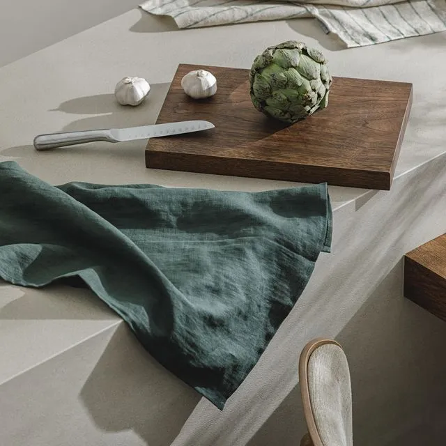 Tea towel (dish towel) / Forest green, 100% linen