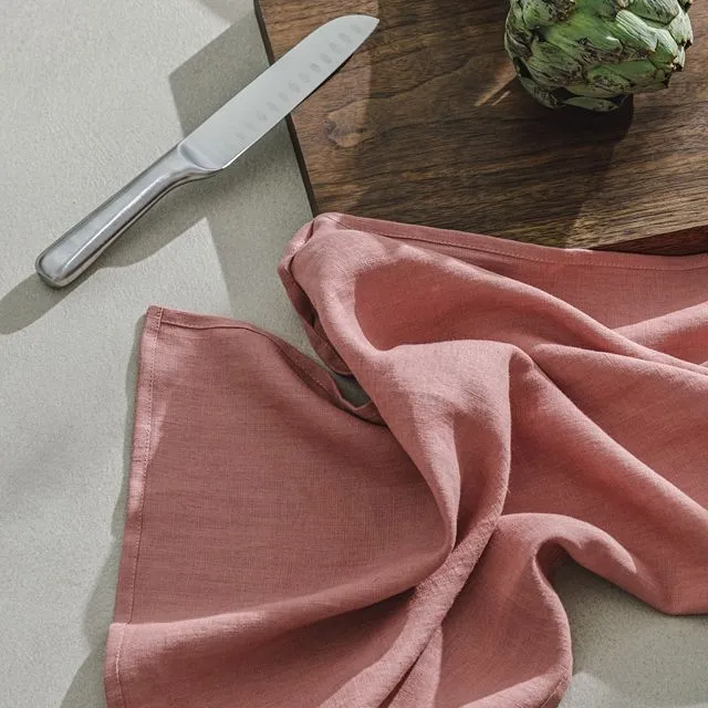 Tea towel (dish towel) / Pinky coral, 100% linen