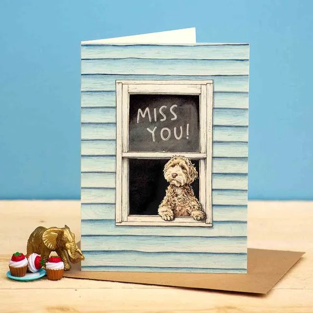 Miss You Dog Card - Dog Card - Friendship Card - Cute Card