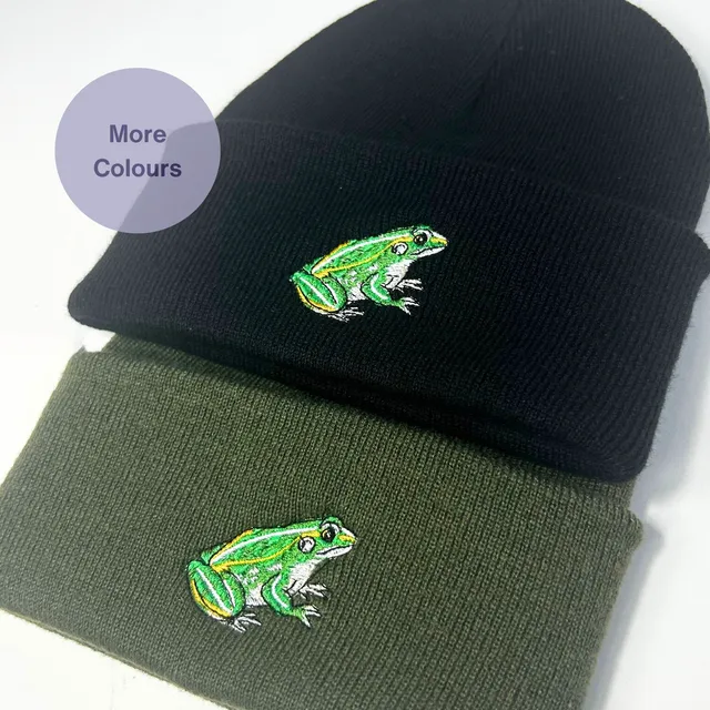 Frog Embroidered Beanie hat