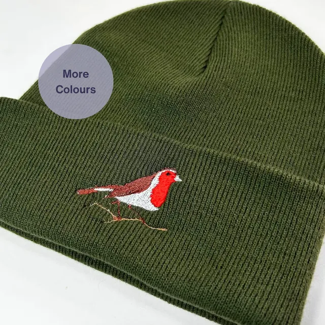 Robin Embroidered Beanie hat- unisex beanies